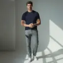 Polo cuello curvo